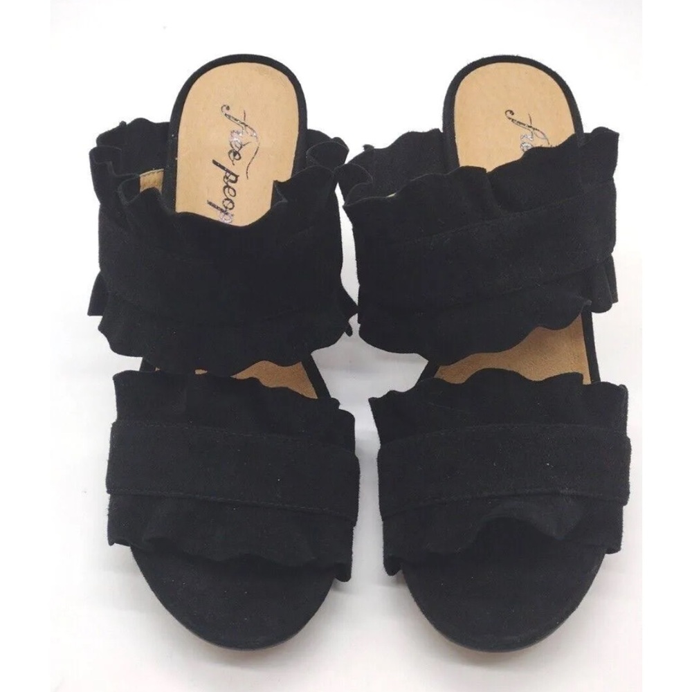 Black suede Free People sandals
